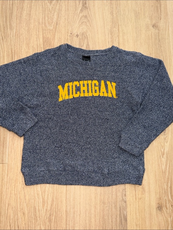 NCAA Other - Michigan Navy Blue Crewneck Sweatshirt with Yellow Arch Logo youth girls large